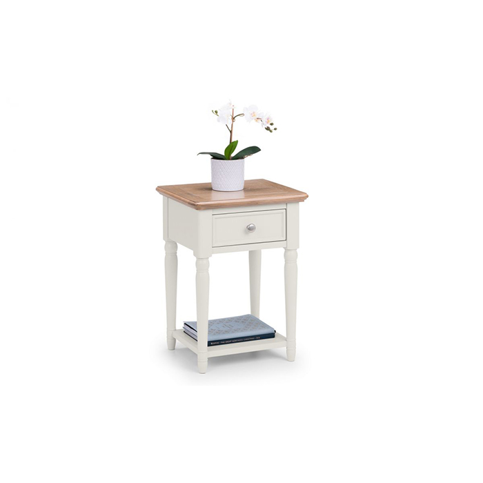 Provence Grey Lacquer 1 Drawer Lamp Table